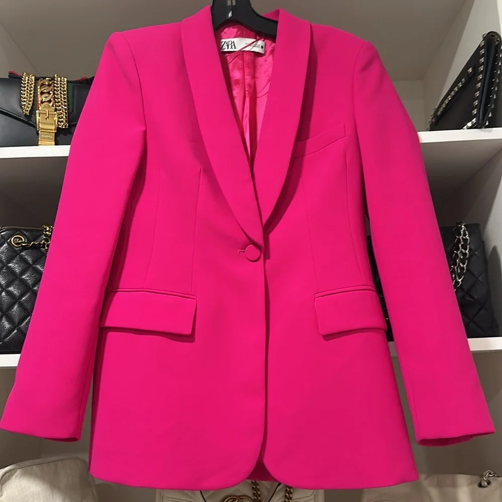 Zara Women's Pink Blazer - Picture 2 of 4